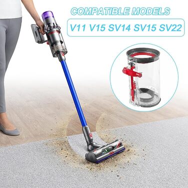 Замінний контейнер для пилу Dyson V11 V15 SV14 SV15 SV22 - аксесуар для пилососа, прозорий, надійний