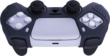 Ергономічний силіконовий чохол eXtremeRate PlayVital для геймпада PS5, захисна накладка з м'якої гуми з насадками на стіки (2 шт), Guardian Edition, синій колір