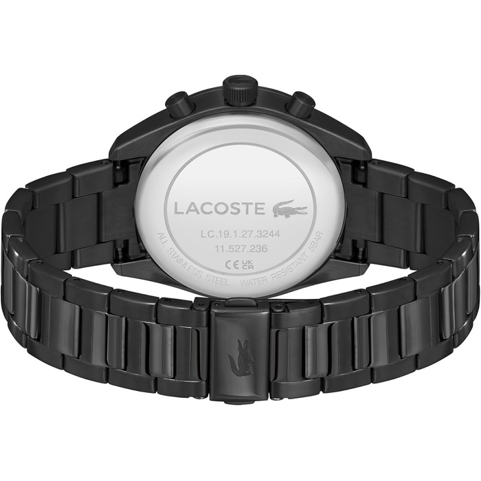 Годинник чоловічий Lacoste Boston Chronograph кварцовий з браслетом шкіряним або металевим (срібний)