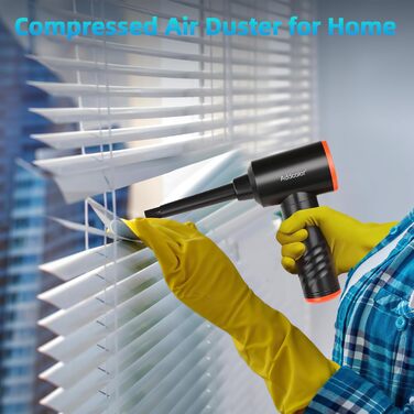 Електричний пилосос для повітряного видування ADDCOLOR, 3 швидкості, 100000 об/хв, LED-підсвічування, акумулятор 6000mAh, набір для чищення ПК, авто, дивану (чорний)