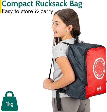 Дитячий спальний мішок Trail Mumienschlafsack 3 сезони для кемпінгу – 300gsm – червоний (для хлопчиків та дівчаток)