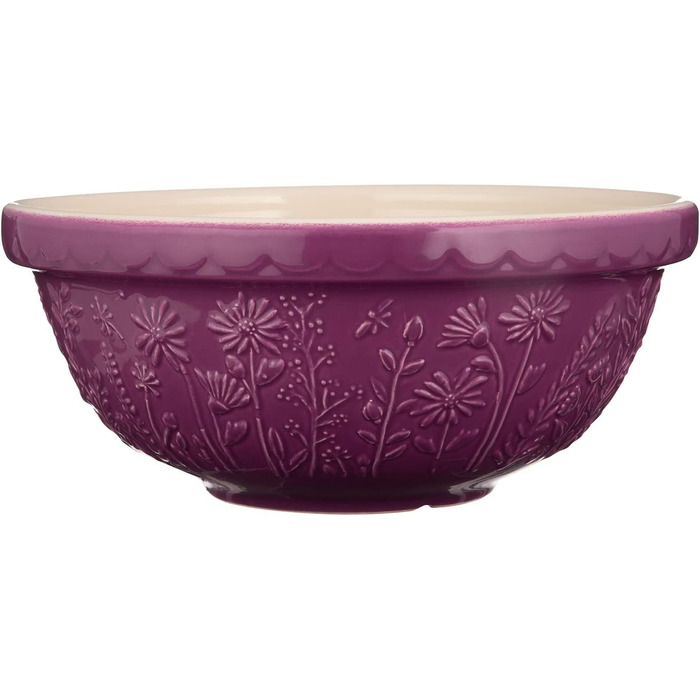 Mason Cash Stoneware Mixing Bowl 24 cm | Daisy | 2.7 L | Dough Bowl for Bread Dough, Cake Dough or Pizza Dough | Made from high-quality, chip-resistant stoneware | Large Dough Bowl