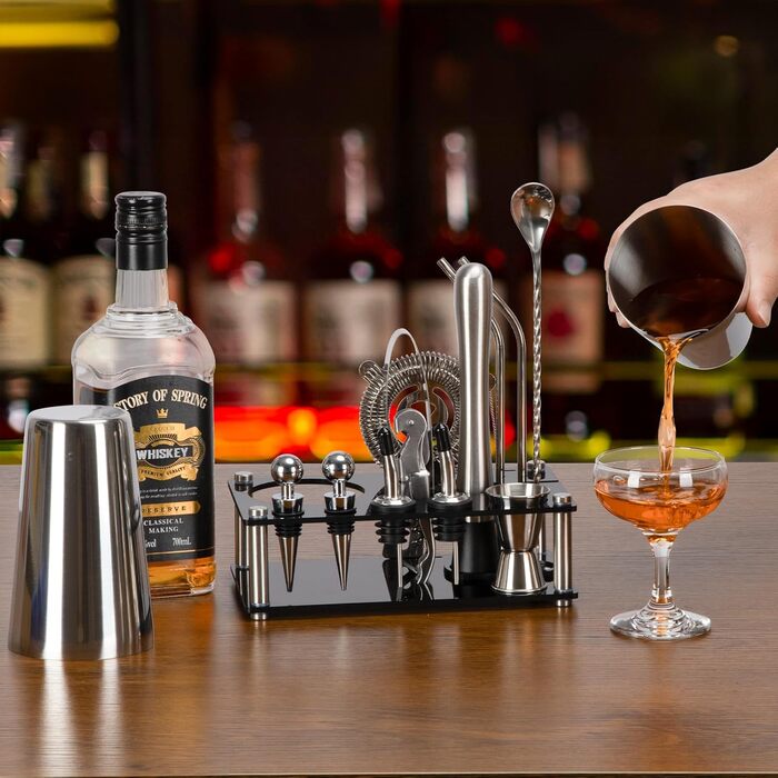 Набір для приготування коктейлів Cinnani: шейкер Boston, аксесуари, 750 мл, нержавіюча сталь, для дому, барів та вечірок