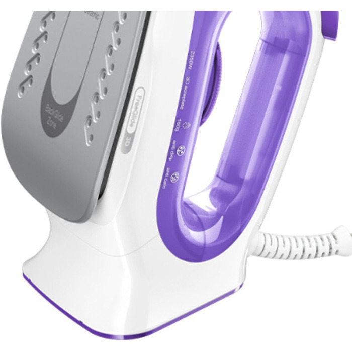 Праска Braun FreeStyle 3 FI3124 PU з технологією FreeGlide 3D, керамічна підошва SuperCeramic, Ultimate FastClean, автовимкнення, вертикальне прасування, фіолетовий (2350 Вт)