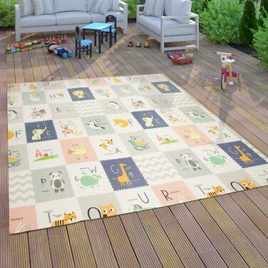 Paco Home Play Mat, Crawling Mat, Baby/Children's Mat, Foldable, Reversible, Animal Motif, Size: 150x200 cm, Color: Multicolor 150x200 cm Multicolor