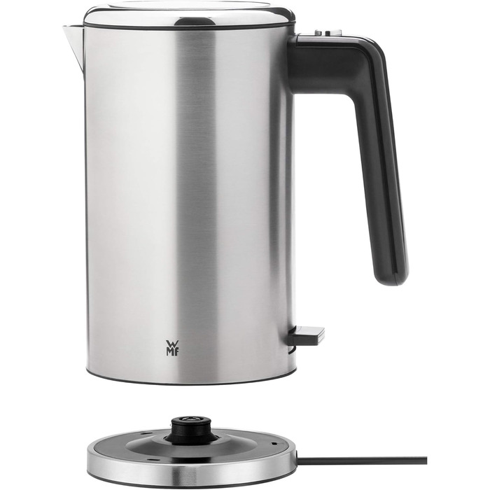 WMF Lono Double-Walled Stainless Steel 1.3L Electric Kettle with Scale Filter, 2400 Watts, Safety Touch, Matte Stainless Steel Single