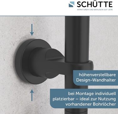 Schütte Shower Set MALLORCA Shower Column with Large Rain Shower Head, Hand Shower with 3 Jet Types, Shower System without Faucet, Matte Black