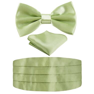 Метелик Alizeal чоловічий однотонний, з підтяжками та нагрудною хустинкою, подарунковий набір (132 Оливковий)