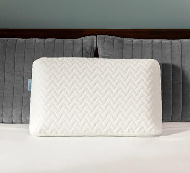 Ортопедична подушка для шиї та голови Classic з ефектом пам'яті (Memory Foam), ергономічна, середньої та високої жорсткості, з дихаючим знімним чохлом, біла