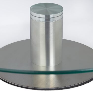 Тортниця Relaxdays з підставкою, Ø 30 см, для сервірування, поворотна, скло та нержавіюча сталь, прозора/срібна