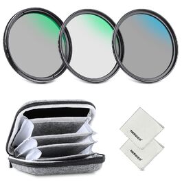 Набір фільтрів NEEWER 67mm ND (нейтральний) з кейсом: UV, CPL, ND4, поляризаційний, сірий фільтр для об'єктивів камер