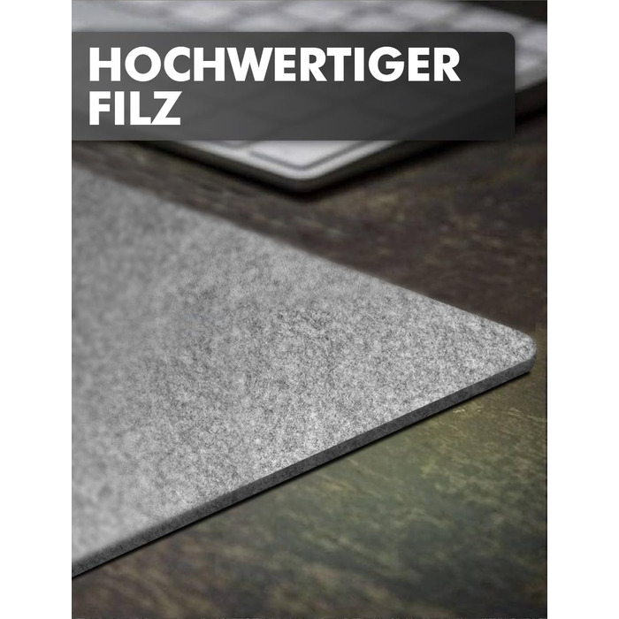 Підкладка для столу з фетру, 100x40 см, сіра. Захист столу для офісу та дому. Нековзна килимок для робочого столу.