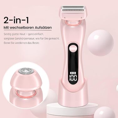 Електричний жіночий триммер Intimrasierer для бікіні, ніг, рук та тіла 2-в-1. Вологостійкий IPX7, USB-C, рожевий