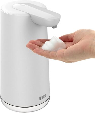 Frohsun Automatic Soap Dispenser - Rechargeable, Touchless, Motion Sensor, 350ml Capacity, Adjustable Foam Volume, IPX7 Waterproof - for Kitchen, Bathroom & Hotel Use (White)