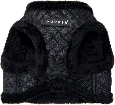 Шлейка для собак Puppia Douglas, Step-in, тепла, зимова, в горошок, для маленьких та середніх собак, розмір M (Чорний, Medium)