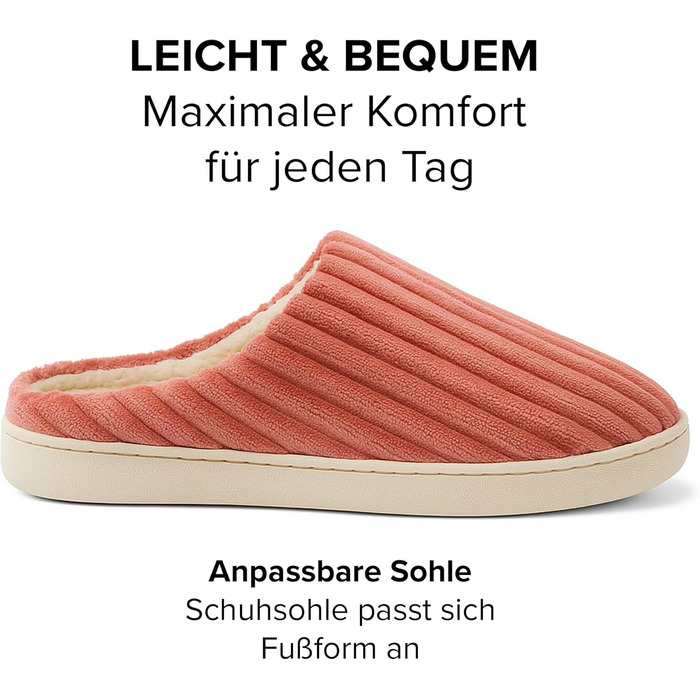 Домашні тапочки для чоловіків та жінок – надзвичайно м'які сліпони для дому – ультралегкі, неслизькі та зручні м'які тапочки – зимові домашні тапочки 37 EU Рожевий