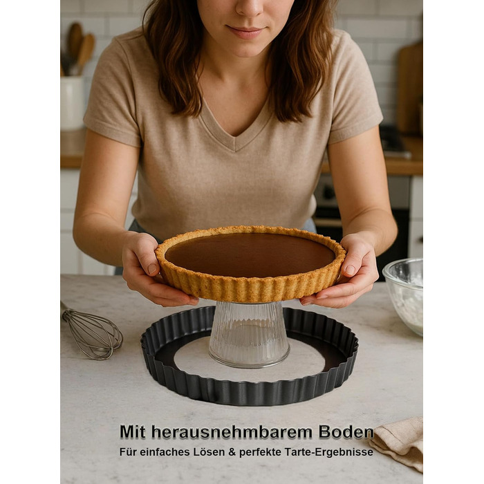 Форми для тартів Yamteck Tarteform 10см, 6 шт. З підйомним дном, антипригарне покриття, вуглецева сталь. Для тартів, пирогів, випічки, сімейних обідів та свят. Розмір 10х2 см, 6 шт. (28*3 см)