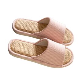 Жіночі лляні капці AioTio для дому — дихаючі та комфортні домашні тапочки, рожеві, розмір 38/39 EU