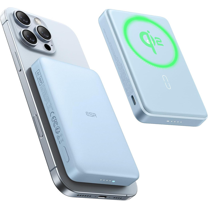 Power Bank ESR MagSafe 10000mAh з бездротовою зарядкою Qi2, 15W, USB-C, для iPhone та Google Pixel, білий