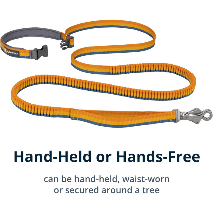 Ruffwear Roamer Bungee Dog Leash for Running, Cycling, or Hiking, Can Be Used with or Without Hands, Yellow Snow, 7.3-11ft