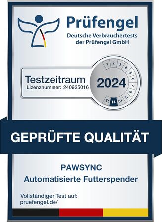 Автомат годування для тварин Pawsync Smart: 3 шт., індикатор зміни кольору, сухий корм, свіжість до 3 місяців, сповіщення через додаток, білий та сірий