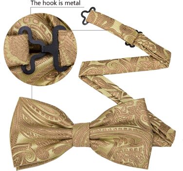 Комплект аксесуарів Barry.Wang для чоловіків: краватка, хустинка, запонки (Paisley, золоті) на весілля та урочисті події