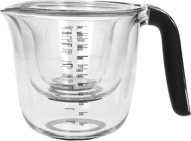 Набір мірних кухлів KitchenAid, 3 шт, чорний, 1 л, 500 мл, 250 мл, для кухні, можна мити в посудомийці