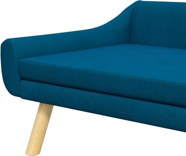 PawHut лежанка для собак з м'яким подушкою, лежанка для тварин з дерев'яним каркасом, знімний та пральний чохол, для середніх та великих собак, блакитна