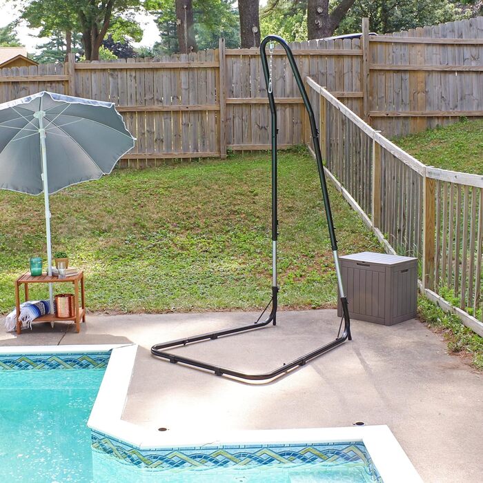 Sunnydaze Adjustable Hanging Chair Stand - 200 cm to 236.2 cm High Hanging Chair Stand - 149.7 kg Weight Capacity