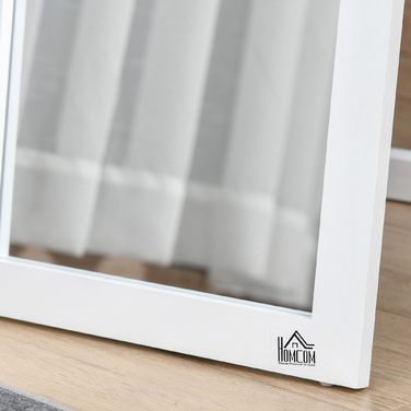 HOMCOM Full-Length Mirror, 154 x 37 cm Wall Mirror with Stand, Standing Mirror for Living Room, Bedroom, White | Aosom