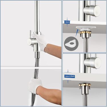 Кран кухонний Rozin чорний матовий з висувною лійкою 360° для мийки, з двома режимами, з донним клапаном