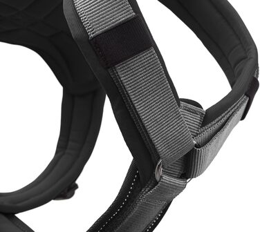 Нашийник для собак HUNTER Hundegeschirr Maldon UP, чорний/сірий, XS: м'який, комфортний, з 3M Scotchlite, регулюється