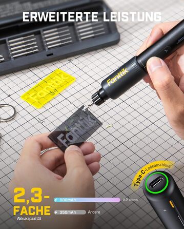 Електричний міні-дрель Fanttik K2 Nano - набір для DIY, 20 свердл, 800 mAh, для корпусу, пластику, смоли, ювелірних виробів