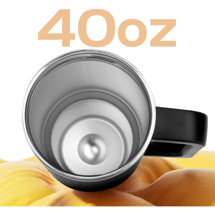 Термокружка WALLFID 40oz з нержавіючої сталі, вакуумна ізоляція, з кришкою, 3 трубочки та щітка для чищення, для гарячих та холодних напоїв, ідеальна для кави, чаю, смузі та іншого