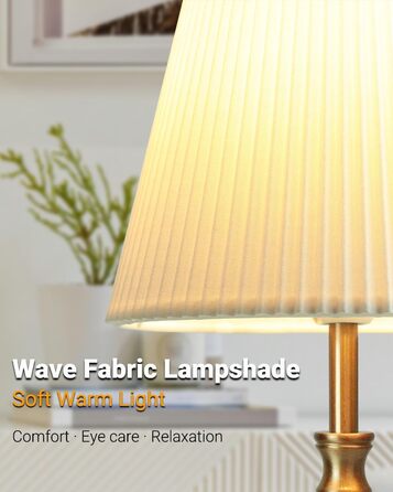 Торшер на тумбочку з сенсорним керуванням, регульована яскравість, 31.5 см, ретро стиль, латунь. Ідеально для вітальні, спальні, як подарунок на Новий Рік.