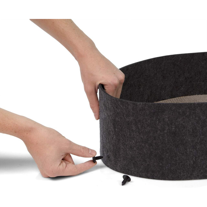 Кігтеточка для котів Owen XL – діаметр 50 см, сірий, філц, з картонною основою