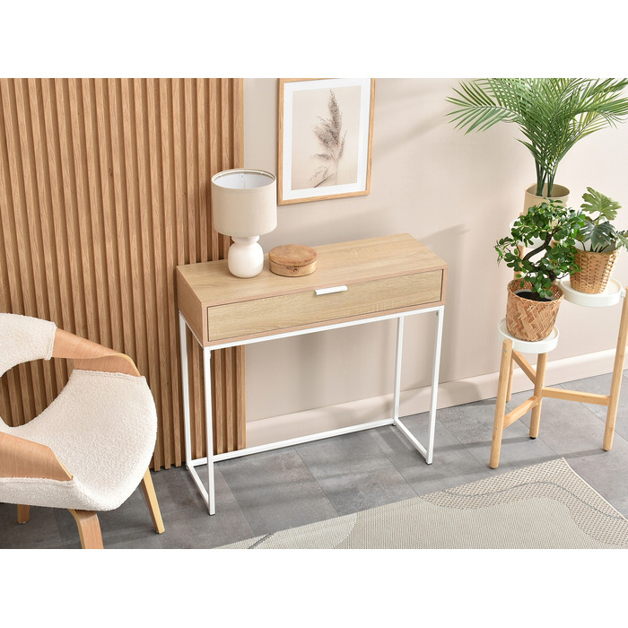 Консольний столик Mebel-Partner, білий матовий, 80 x 76,5 x 28 см