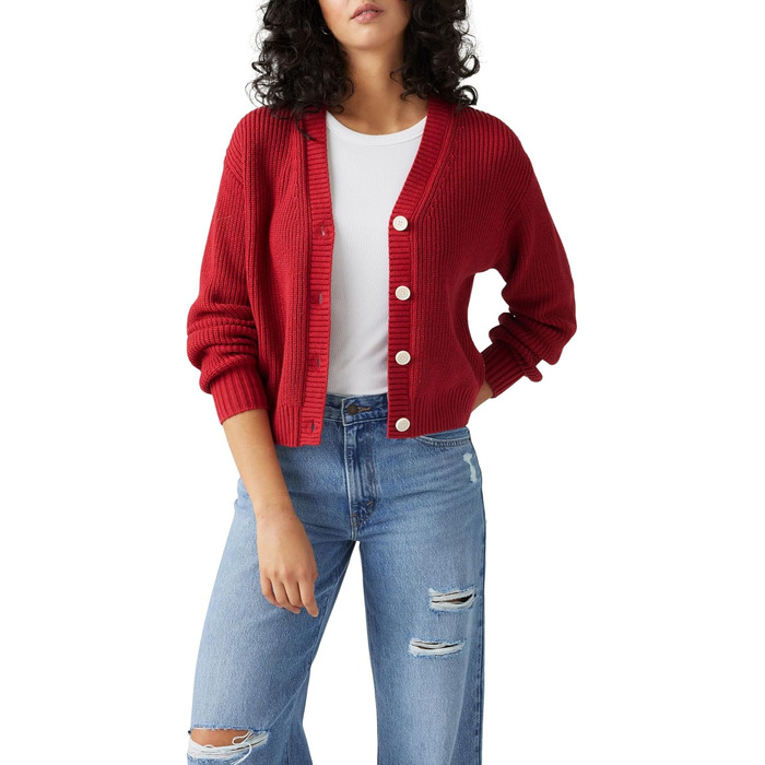 Levi's Daen Snowflake - жіноча в'язана жилетка, колір Scarlet Smile (L)