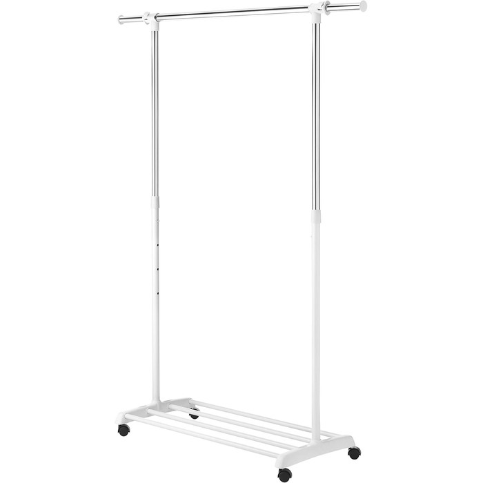 Whitmor Clothes Rack, Adjustable, White/Chrome