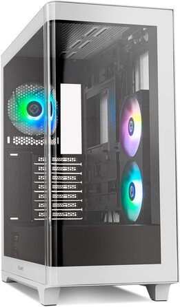 Корпус для ПК NOX Xtreme Products White: ATX/Micro-ATX/ITX Midi-Tower з сітчастою передньою та верхньою панелями, скло з загартованого скла, 3 x 140 мм вентилятори, підтримка до 10 вентиляторів, USB-C/USB 3.0, білий (HUMMER ETHER W/B)