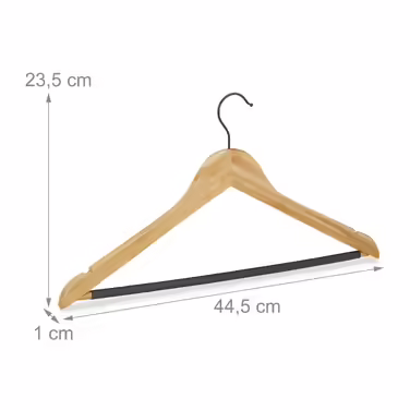Relaxdays Clothes Hangers, 10-Piece Bamboo Set
