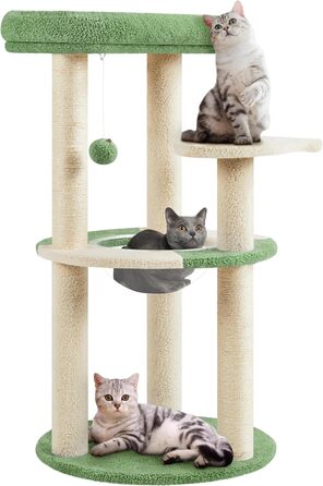 Yaheetech Cat Tree, Ocean Design Cat Tree, Cat Scratching Post, with Platform Space Capsule Sisal Posts, Stable Cat Climbing Tree, (Green/Beige)