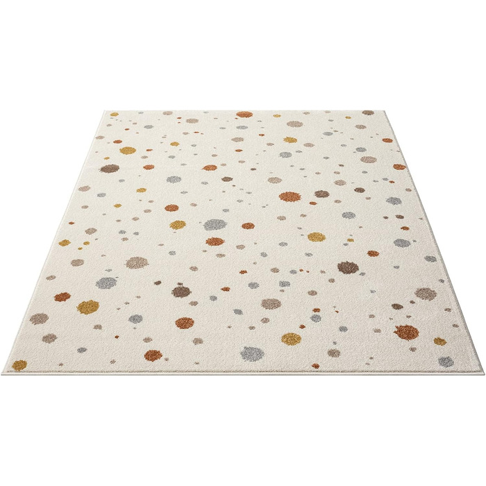 Дитячий килим Beat Kids сучасної колекції, м'який ворс, бежевий з крапками, 120x170 см