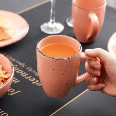 Сервіз Vancasso Serie Navia Teller, 32 елементи, на 8 осіб, сучасний дизайн (Рожевий, 16 елементів)