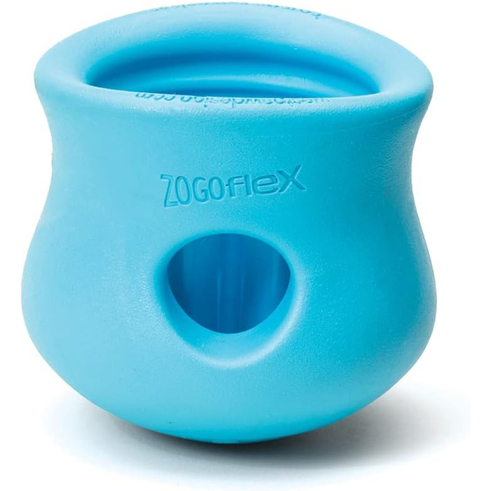 WEST PAW Zogoflex Toppl Treat Dispenser Dog Toy Puzzle - Interactive Chew Toy for Dogs - Dog Toy for Moderate Chewers, Fetch, Catch - Holds Dry Food, Treats (XL, aqua blue)