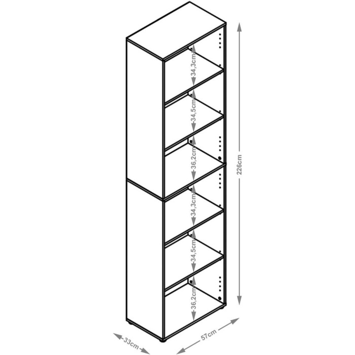 Möbelando Trio 6 - White 6-Tier Corner Shelf