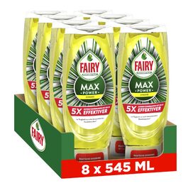 Засіб для миття посуду Fairy Max Power Лимон, 8 x 545 мл