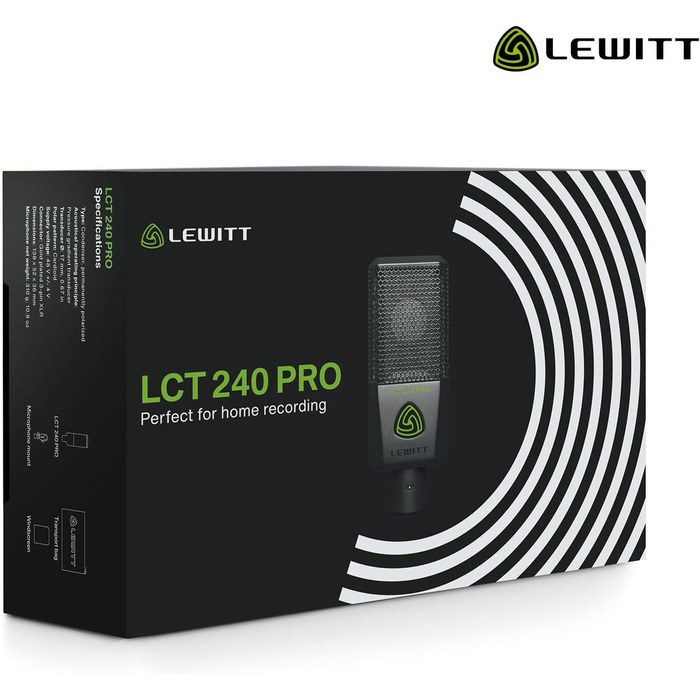 Конденсаторний мікрофон LCT 240 PRO XLR для вокалу, інструментів, подкастів та стрімінгу - професійний звук. У комплекті: мікрофонна стійка, поп-фільтр, кейс