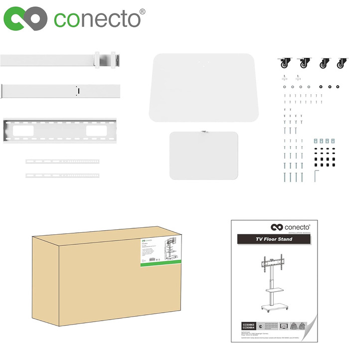 Підставка для телевізора Conecto SA-CC50864 біла, поворотна, для екранів 37-75