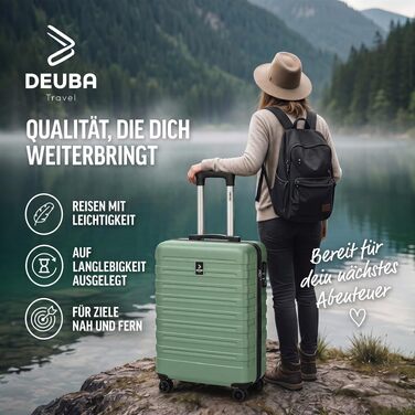Набір валіз для подорожей Deuba TRAVEL, 3 предмети, жорсткий корпус, колір м'ятний